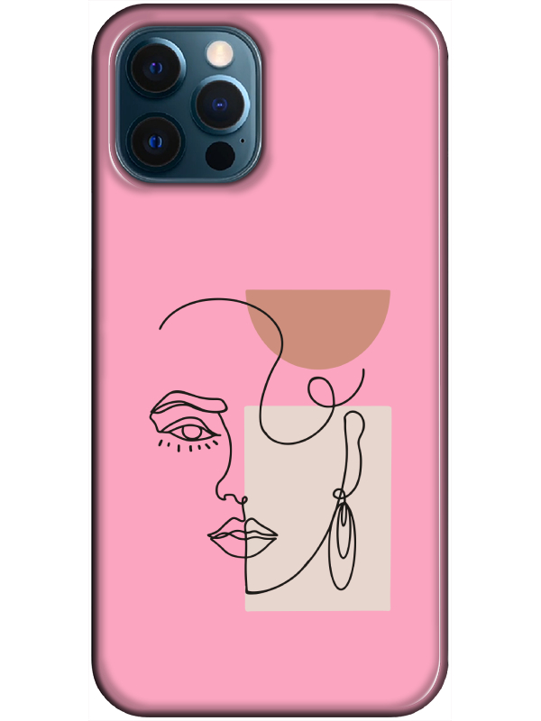 iPhone%2012%20Pro%20Women%20Art%20Pembe%20Telefon%20Kılıfı