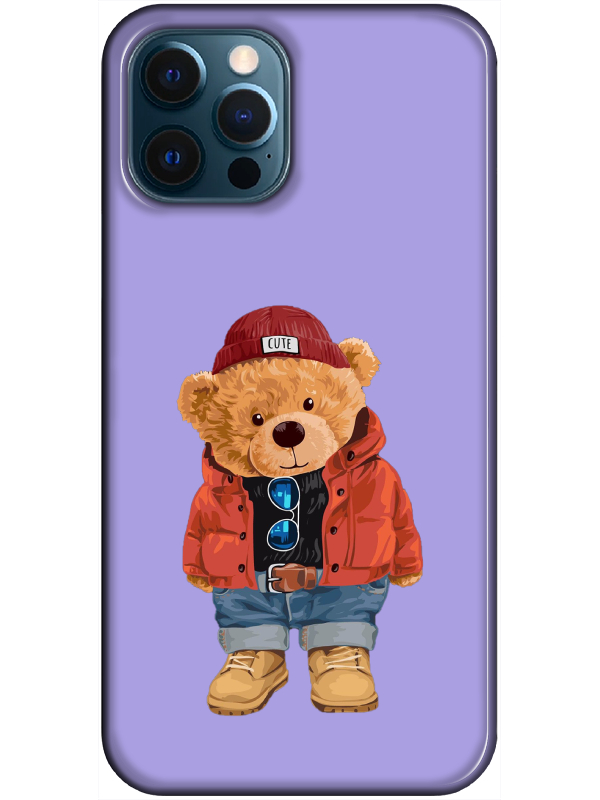 iPhone%2012%20Pro%20Max%20Teddy%20Bear%20Lila%20Telefon%20Kılıfı