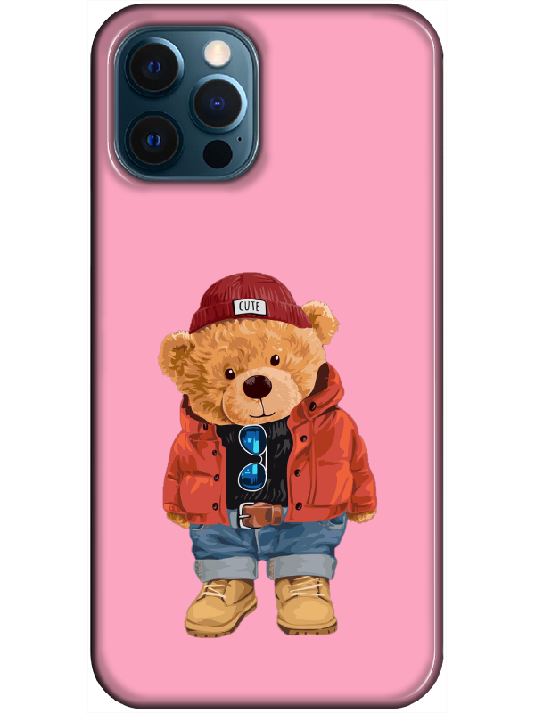 iPhone%2012%20Pro%20Max%20Teddy%20Bear%20Pembe%20Telefon%20Kılıfı