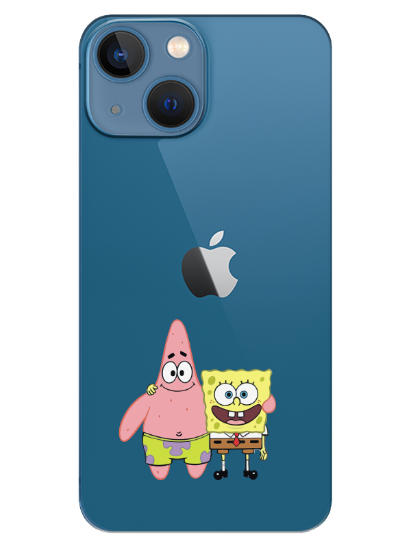 iPhone%2013%20Sünger%20Bob%20Ve%20Patrickstar%20Şeffaf%20Telefon%20Kılıfı