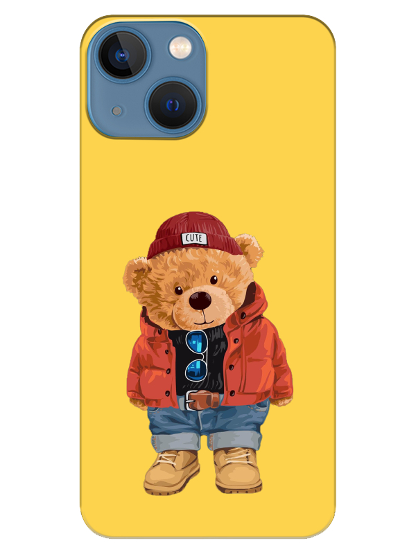 iPhone%2013%20Teddy%20Bear%20Sarı%20Telefon%20Kılıfı