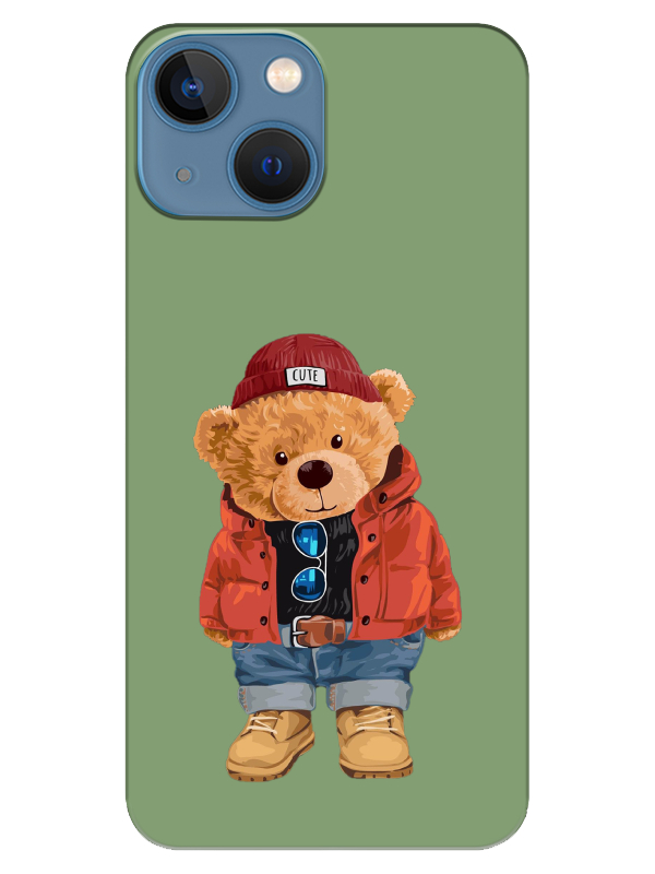 iPhone%2013%20Teddy%20Bear%20Yeşil%20Telefon%20Kılıfı