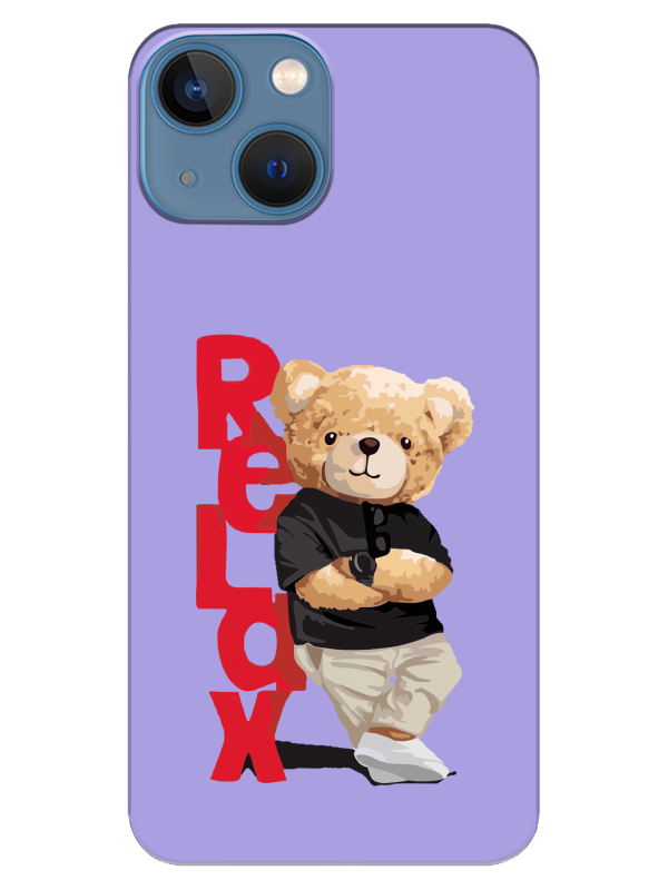 iPhone%2013%20Teddy%20Bear%20Relax%20Lila%20Telefon%20Kılıfı