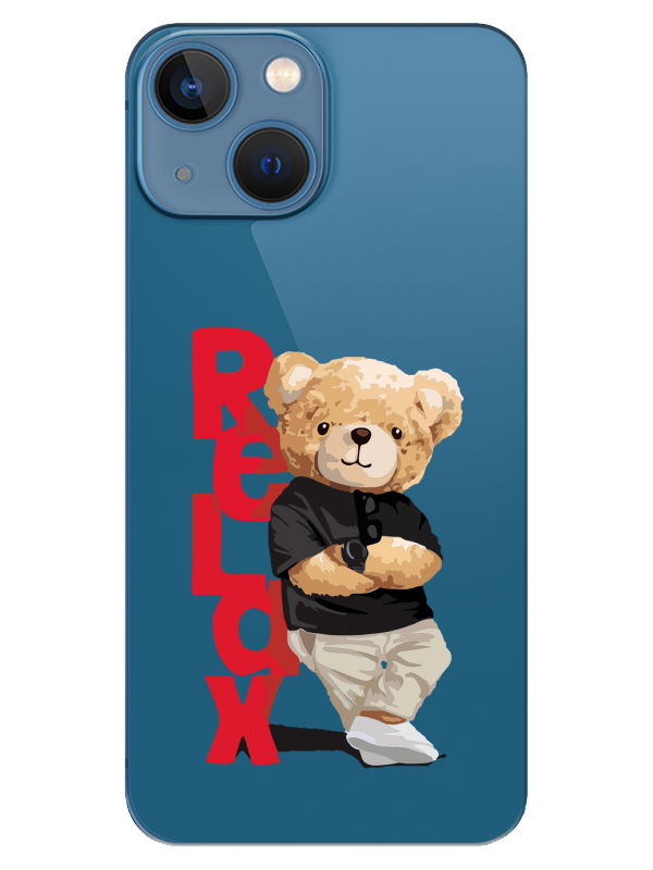 iPhone%2013%20Teddy%20Bear%20Relax%20Şeffaf%20Telefon%20Kılıfı