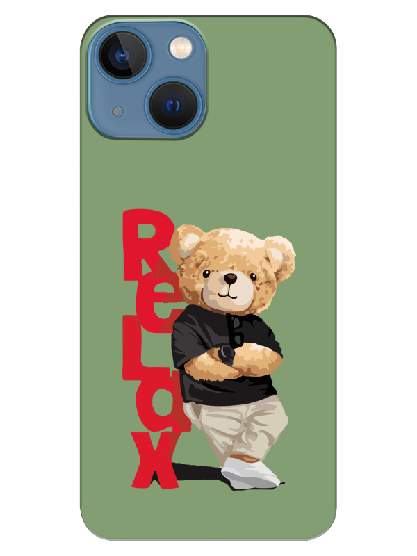 iPhone%2013%20Teddy%20Bear%20Relax%20Yeşil%20Telefon%20Kılıfı