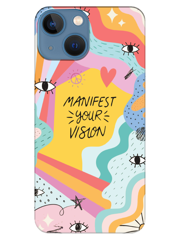 iPhone%2013%20Manifest%20Your%20Vision%20Sarı%20Telefon%20Kılıfı