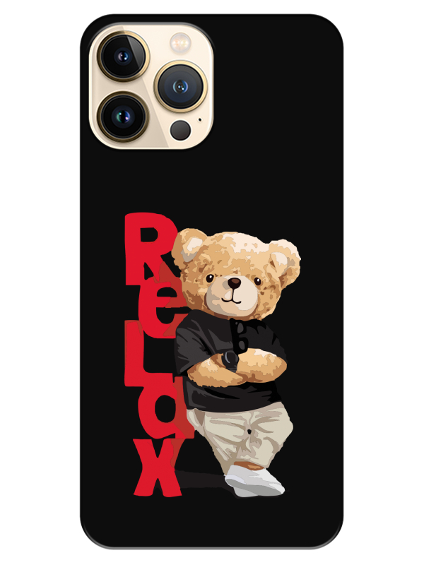 iPhone%2013%20Pro%20Teddy%20Bear%20Relax%20Siyah%20Telefon%20Kılıfı