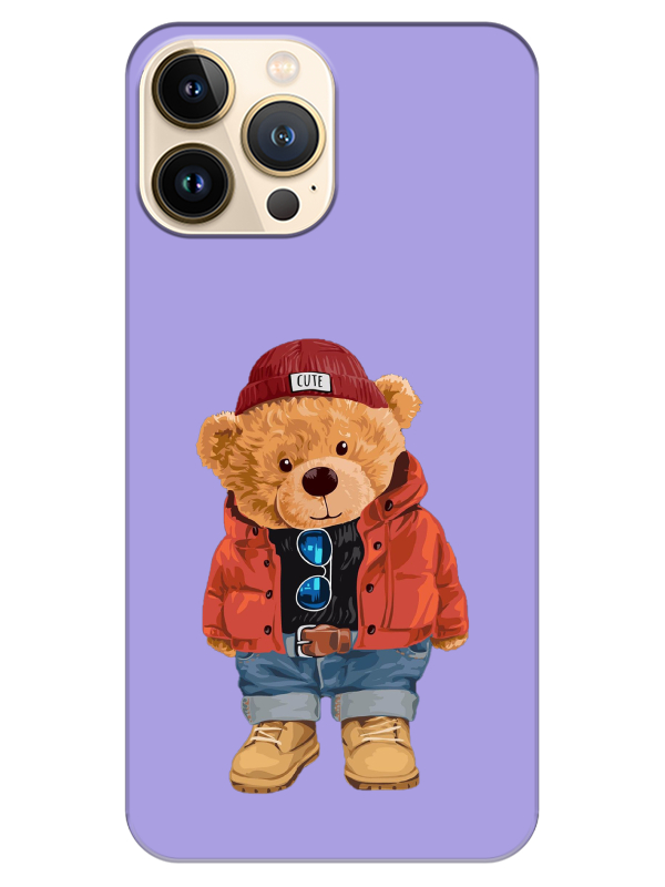 iPhone%2013%20Pro%20Max%20Teddy%20Bear%20Lila%20Telefon%20Kılıfı