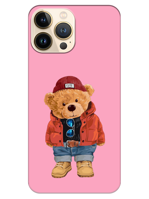 iPhone%2013%20Pro%20Max%20Teddy%20Bear%20Pembe%20Telefon%20Kılıfı