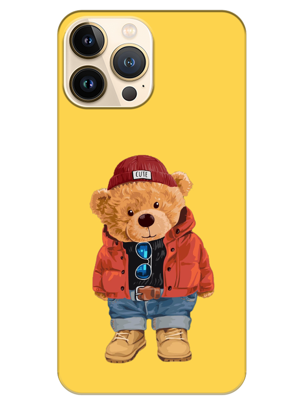 iPhone%2013%20Pro%20Max%20Teddy%20Bear%20Sarı%20Telefon%20Kılıfı