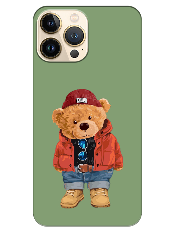 iPhone%2013%20Pro%20Max%20Teddy%20Bear%20Yeşil%20Telefon%20Kılıfı