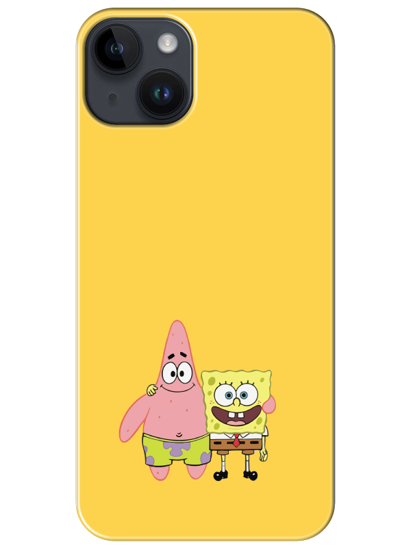 iPhone%2014%20Sünger%20Bob%20Ve%20Patrickstar%20Sarı%20Telefon%20Kılıfı