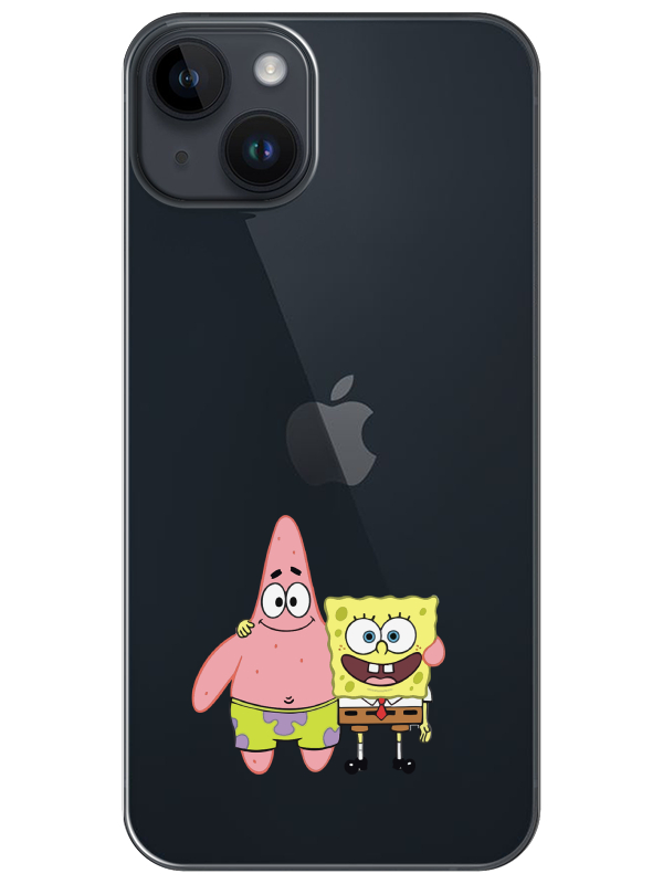 iPhone%2014%20Sünger%20Bob%20Ve%20Patrickstar%20Şeffaf%20Telefon%20Kılıfı