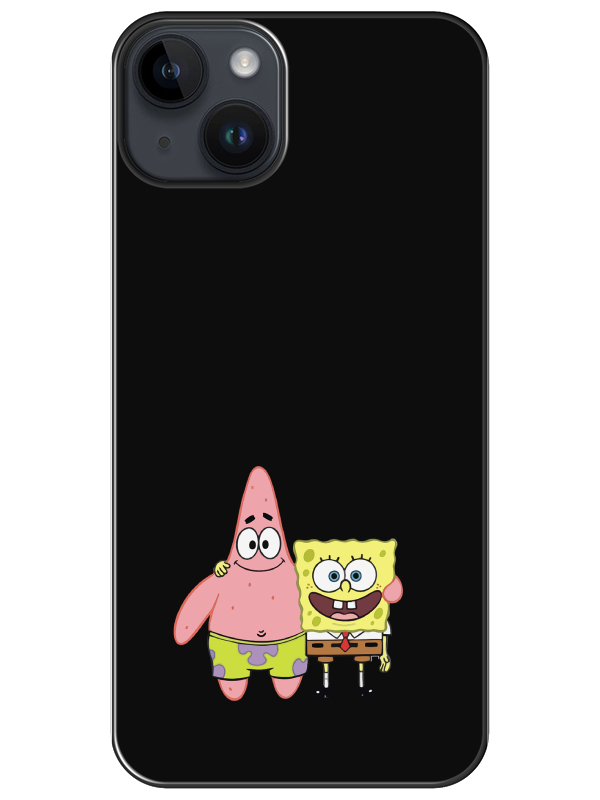 iPhone%2014%20Sünger%20Bob%20Ve%20Patrickstar%20Siyah%20Telefon%20Kılıfı