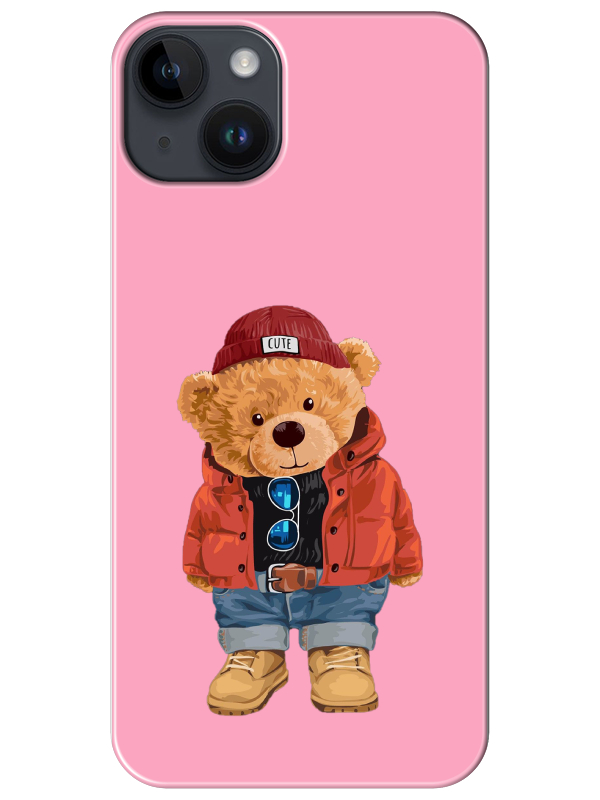 iPhone%2014%20Teddy%20Bear%20Pembe%20Telefon%20Kılıfı