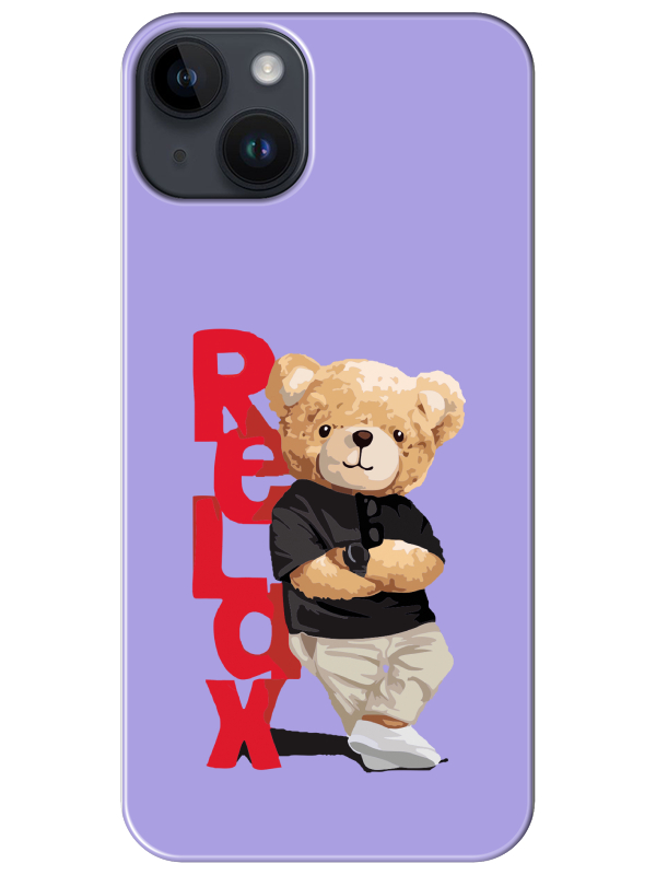 iPhone%2014%20Teddy%20Bear%20Relax%20Lila%20Telefon%20Kılıfı