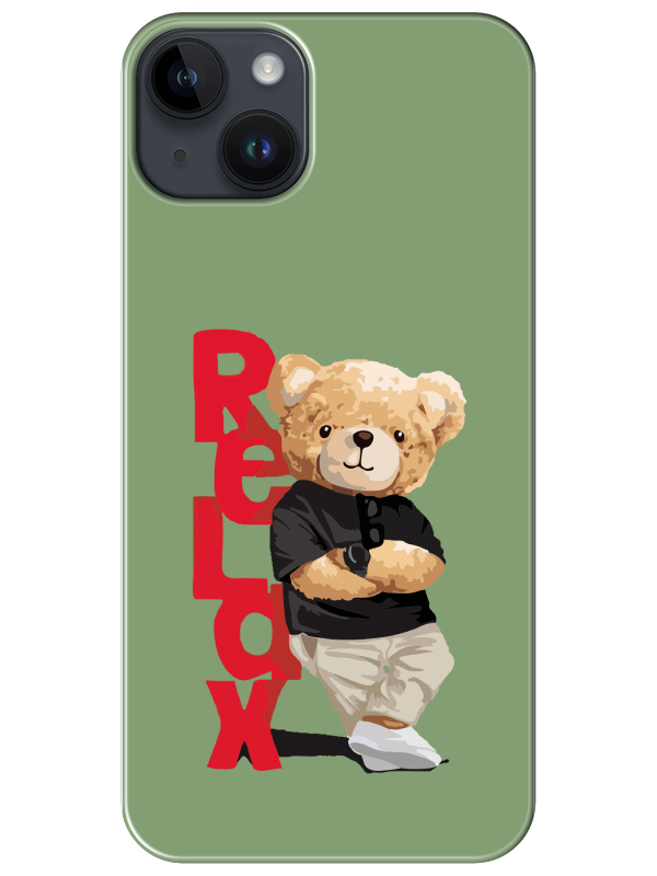 iPhone%2014%20Teddy%20Bear%20Relax%20Yeşil%20Telefon%20Kılıfı