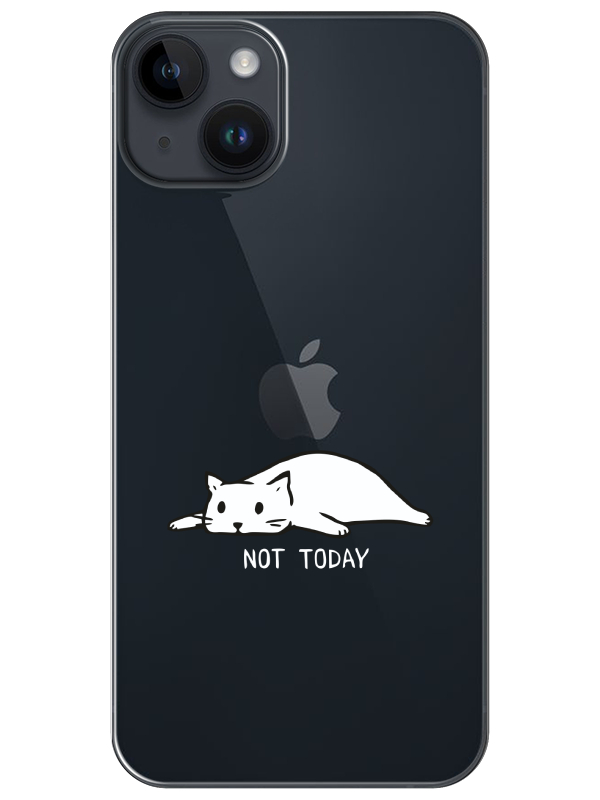 iPhone%2014%20Not%20Today%20Kedi%20Şeffaf%20Telefon%20Kılıfı