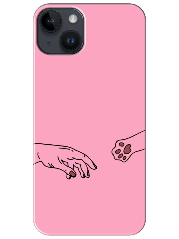 iPhone%2014%20Hand%20And%20Paw%20Pembe%20Telefon%20Kılıfı