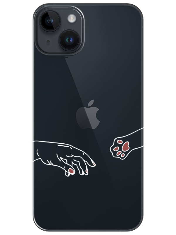 iPhone%2014%20Hand%20And%20Paw%20Şeffaf%20Telefon%20Kılıfı