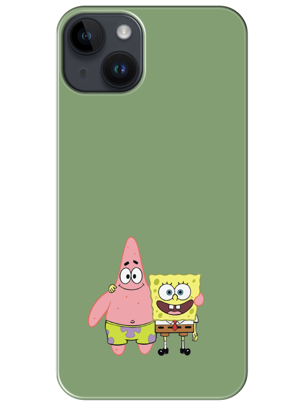 iPhone%2014%20Plus%20Sünger%20Bob%20Ve%20Patrickstar%20Yeşil%20Telefon%20Kılıfı