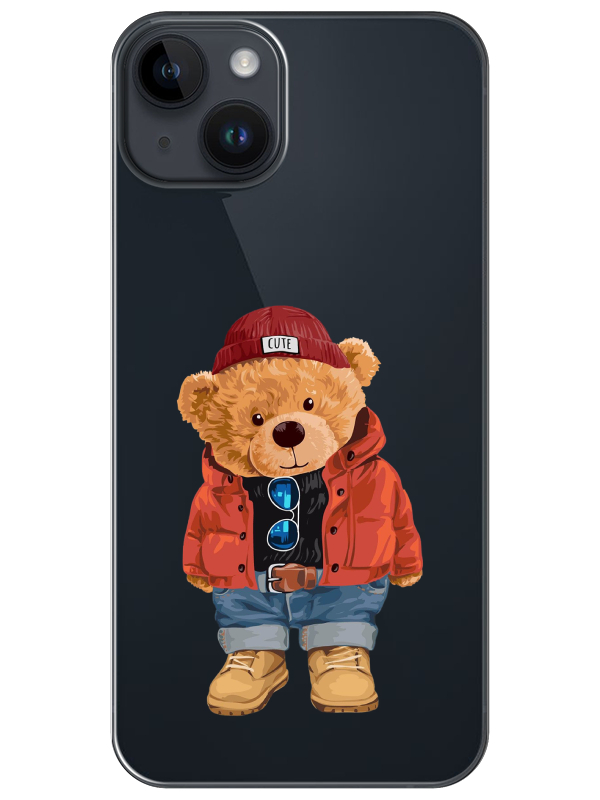 iPhone%2014%20Plus%20Teddy%20Bear%20Şeffaf%20Telefon%20Kılıfı