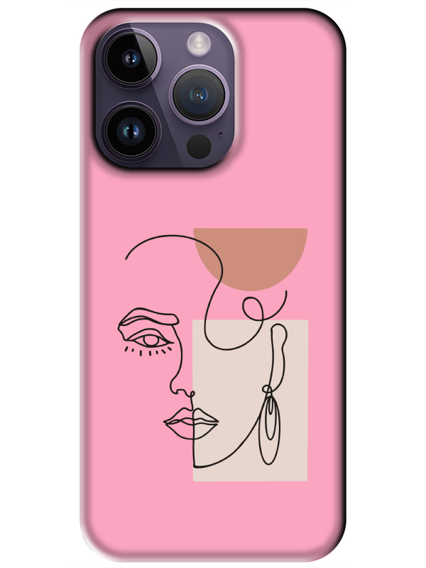 iPhone%2014%20Pro%20Women%20Art%20Pembe%20Telefon%20Kılıfı