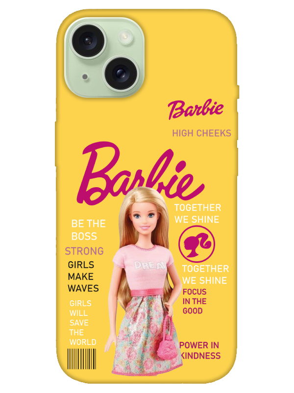 iPhone%2015%20Plus%20Barbie%20Sarı%20Telefon%20Kılıfı