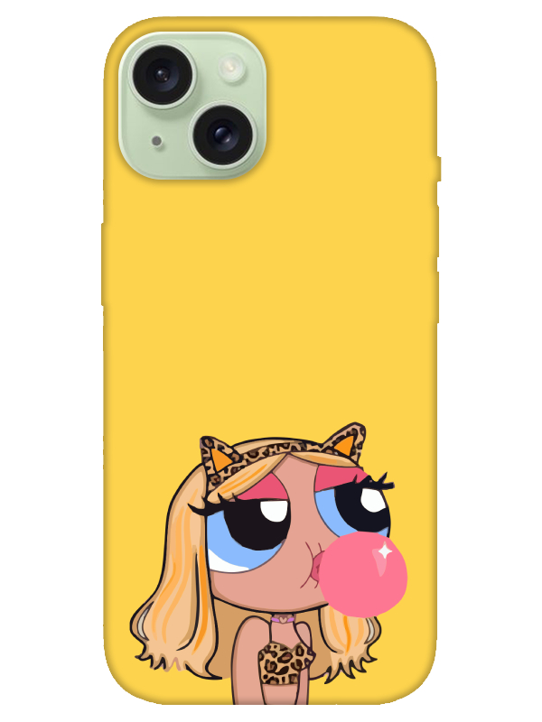 iPhone%2015%20Powerpuff%20Girls%20Sarı%20Telefon%20Kılıfı