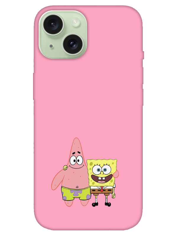 iPhone%2015%20Sünger%20Bob%20Ve%20Patrickstar%20Pembe%20Telefon%20Kılıfı