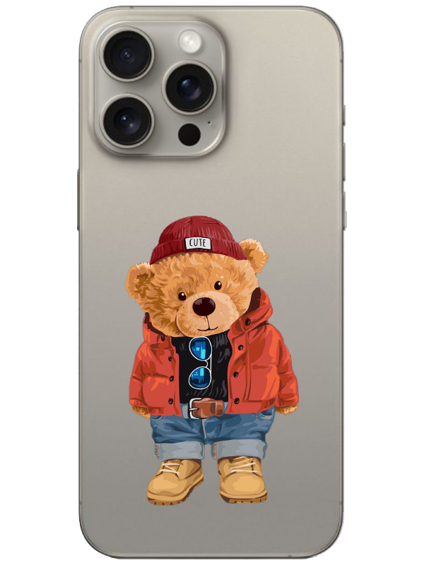 iPhone%2015%20Pro%20Max%20Teddy%20Bear%20Şeffaf%20Telefon%20Kılıfı