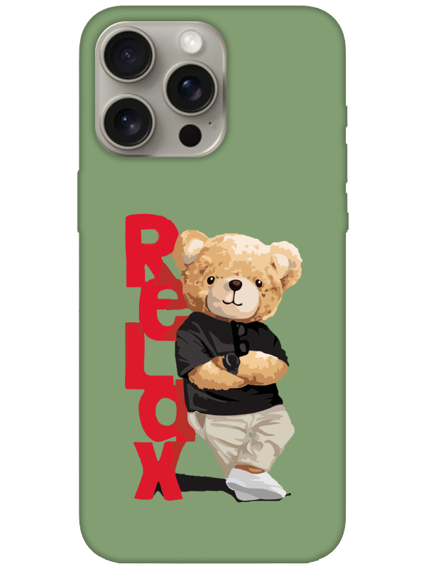 iPhone%2015%20Pro%20Teddy%20Bear%20Relax%20Yeşil%20Telefon%20Kılıfı