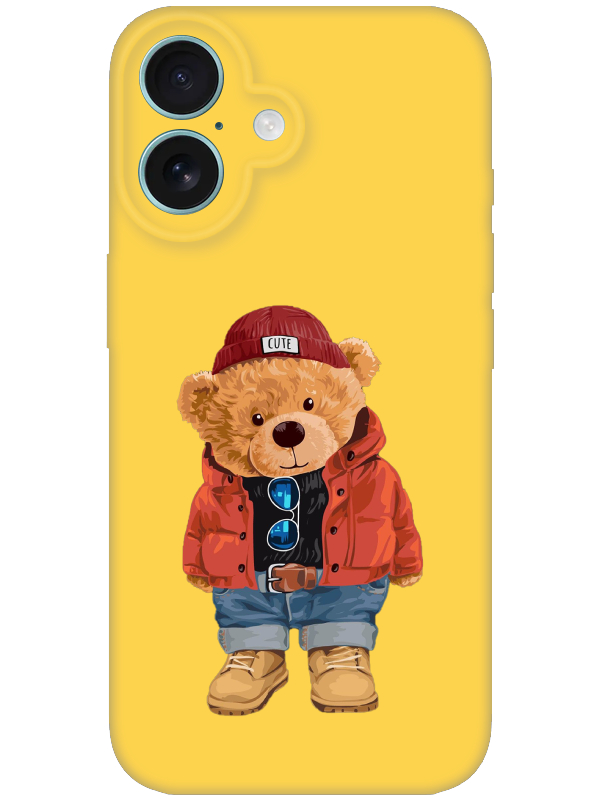 iPhone%2016%20Plus%20Teddy%20Bear%20Sarı%20Telefon%20Kılıfı