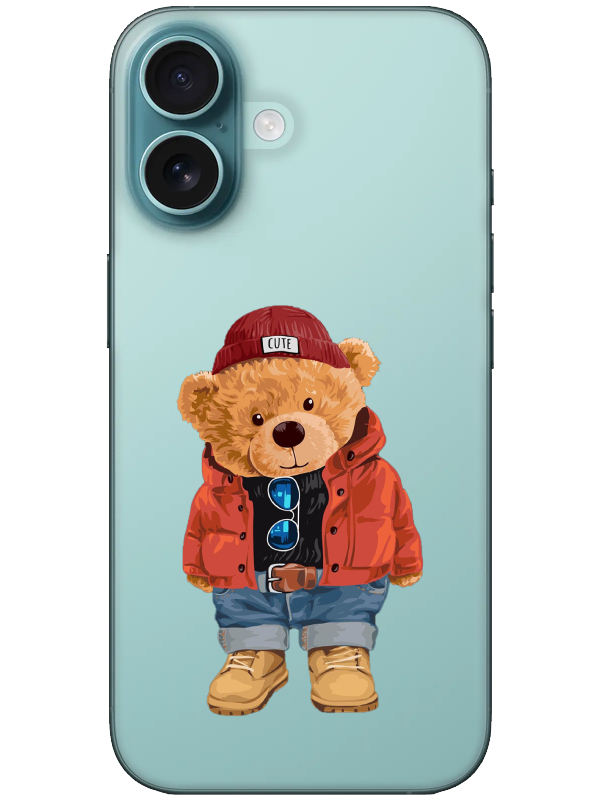 iPhone%2016%20Teddy%20Bear%20Şeffaf%20Telefon%20Kılıfı