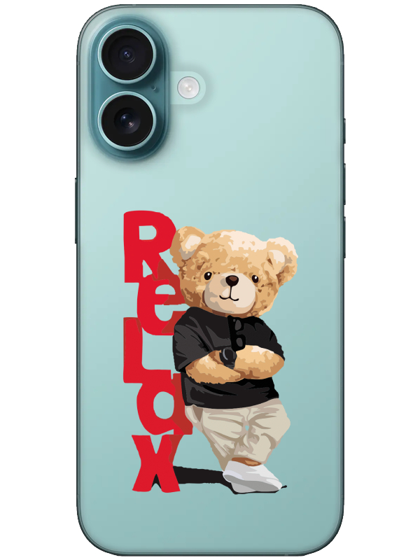 iPhone%2016%20Teddy%20Bear%20Relax%20Şeffaf%20Telefon%20Kılıfı