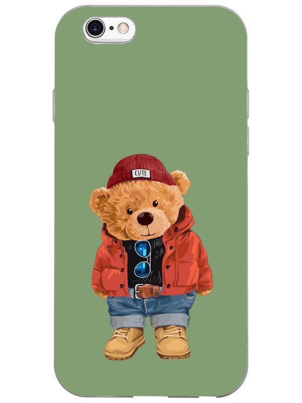 iPhone%206%20Teddy%20Bear%20Yeşil%20Telefon%20Kılıfı