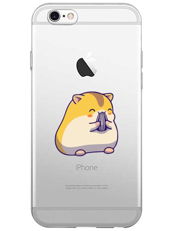 iPhone%206%20Sevimli%20Hamster%20Şeffaf%20Telefon%20Kılıfı