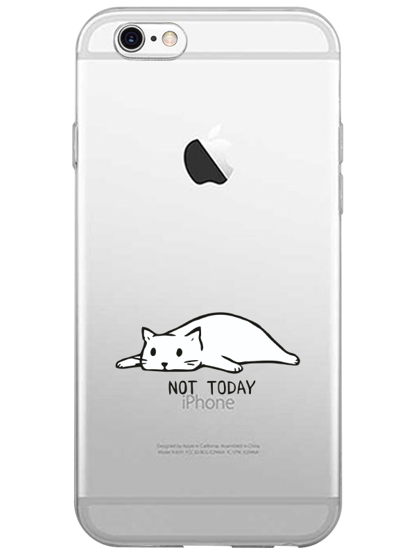 iPhone%206%20Not%20Today%20Kedi%20Şeffaf%20Telefon%20Kılıfı