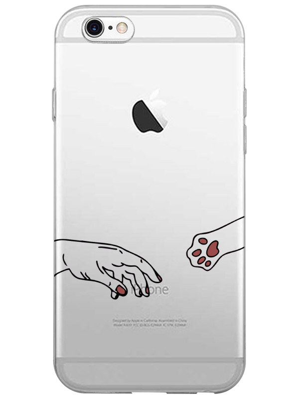 iPhone%206%20Hand%20And%20Paw%20Şeffaf%20Telefon%20Kılıfı