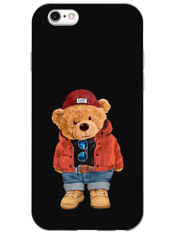 iPhone%206%20Plus%20Teddy%20Bear%20Siyah%20Telefon%20Kılıfı