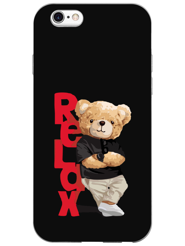 iPhone%206%20Plus%20Teddy%20Bear%20Relax%20Siyah%20Telefon%20Kılıfı