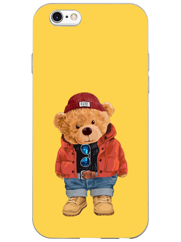 iPhone%206s%20Plus%20Teddy%20Bear%20Sarı%20Telefon%20Kılıfı