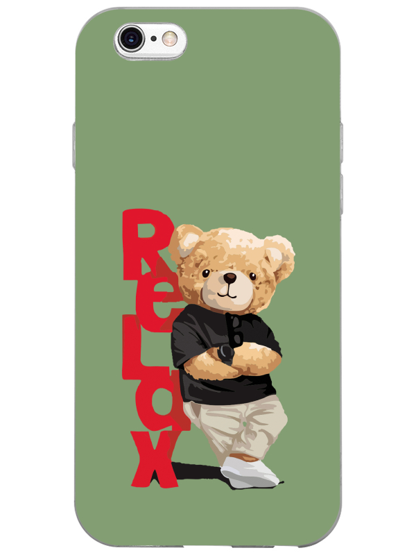 iPhone%206s%20Plus%20Teddy%20Bear%20Relax%20Yeşil%20Telefon%20Kılıfı