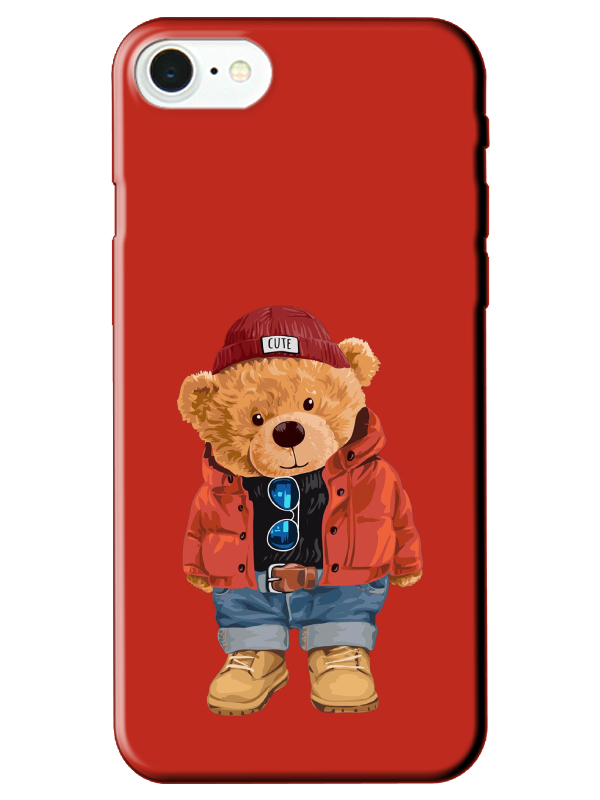 iPhone%207%20Teddy%20Bear%20Kırmızı%20Telefon%20Kılıfı