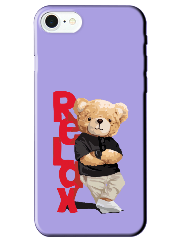 iPhone%207%20Teddy%20Bear%20Relax%20Lila%20Telefon%20Kılıfı