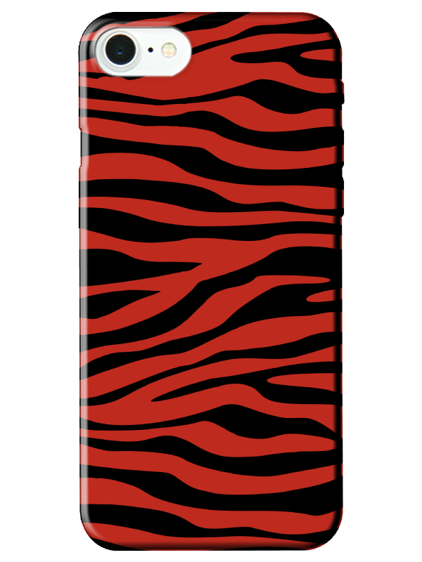 iPhone%207%20Zebra%20Desen%20Kırmızı%20Telefon%20Kılıfı