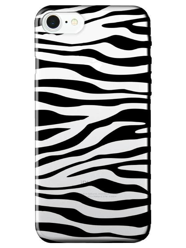 iPhone%207%20Zebra%20Desen%20Şeffaf%20Telefon%20Kılıfı