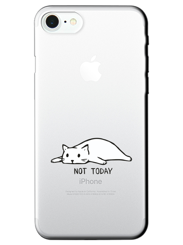 iPhone%207%20Not%20Today%20Kedi%20Şeffaf%20Telefon%20Kılıfı