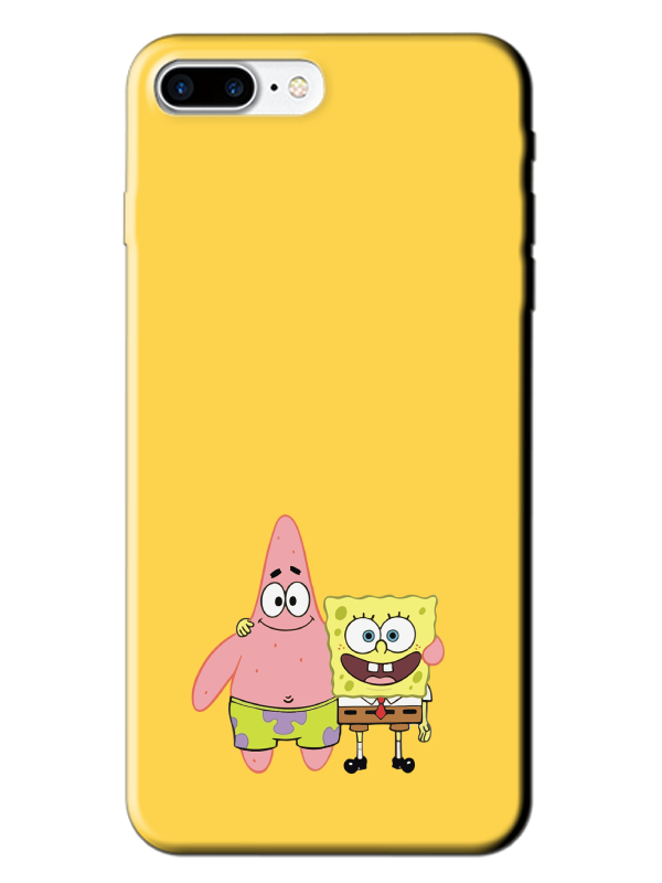 iPhone%207%20Plus%20Sünger%20Bob%20Ve%20Patrickstar%20Sarı%20Telefon%20Kılıfı