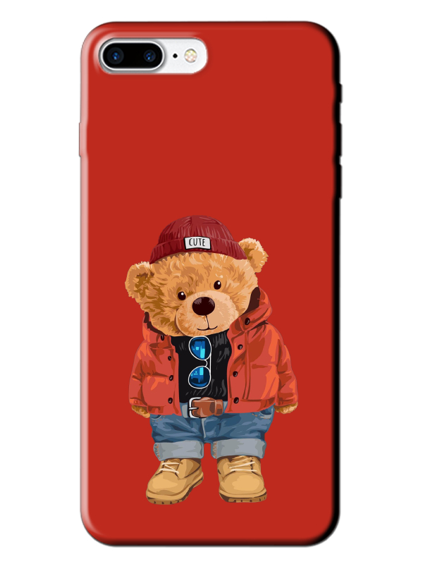 iPhone%207%20Plus%20Teddy%20Bear%20Kırmızı%20Telefon%20Kılıfı